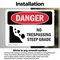 Signmission No Trespassing Steep Grade Danger Sign, Vinyl Decal, 10in W x 7in L, 2PK OS-2PACK-DS-D-710-L-1785 - alternate 4